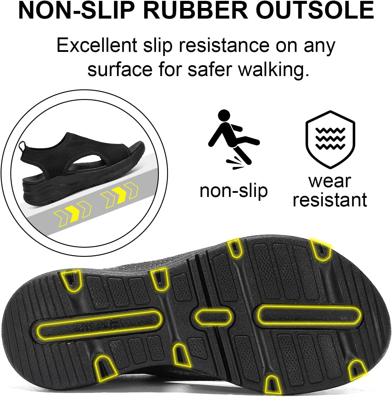 GoodValue Womens Comfortable Orthopedic Sandals Arch Support Ladies Walking Sport Athletic Sandals Open Toe Slip On Plantar Fasciitis Platform Dress Sandal 2 Inches Heel - Image 6