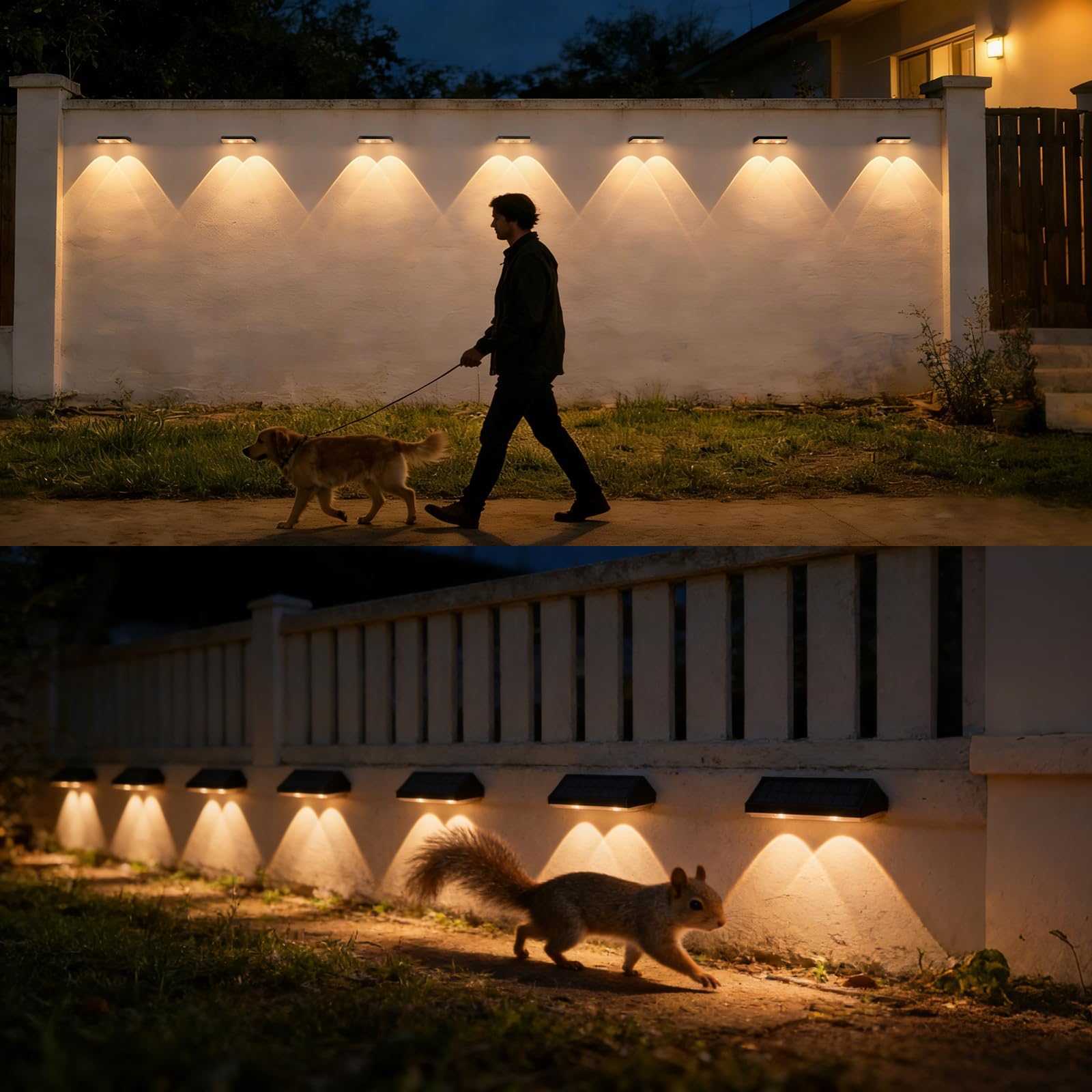 Luces solares para escalones al aire libre, luces de escalera al aire libre, 3000 K/4000 K/6500 K, 3 modos, luz solar para exteriores, jardín, patio, terraza, paquete de 4
