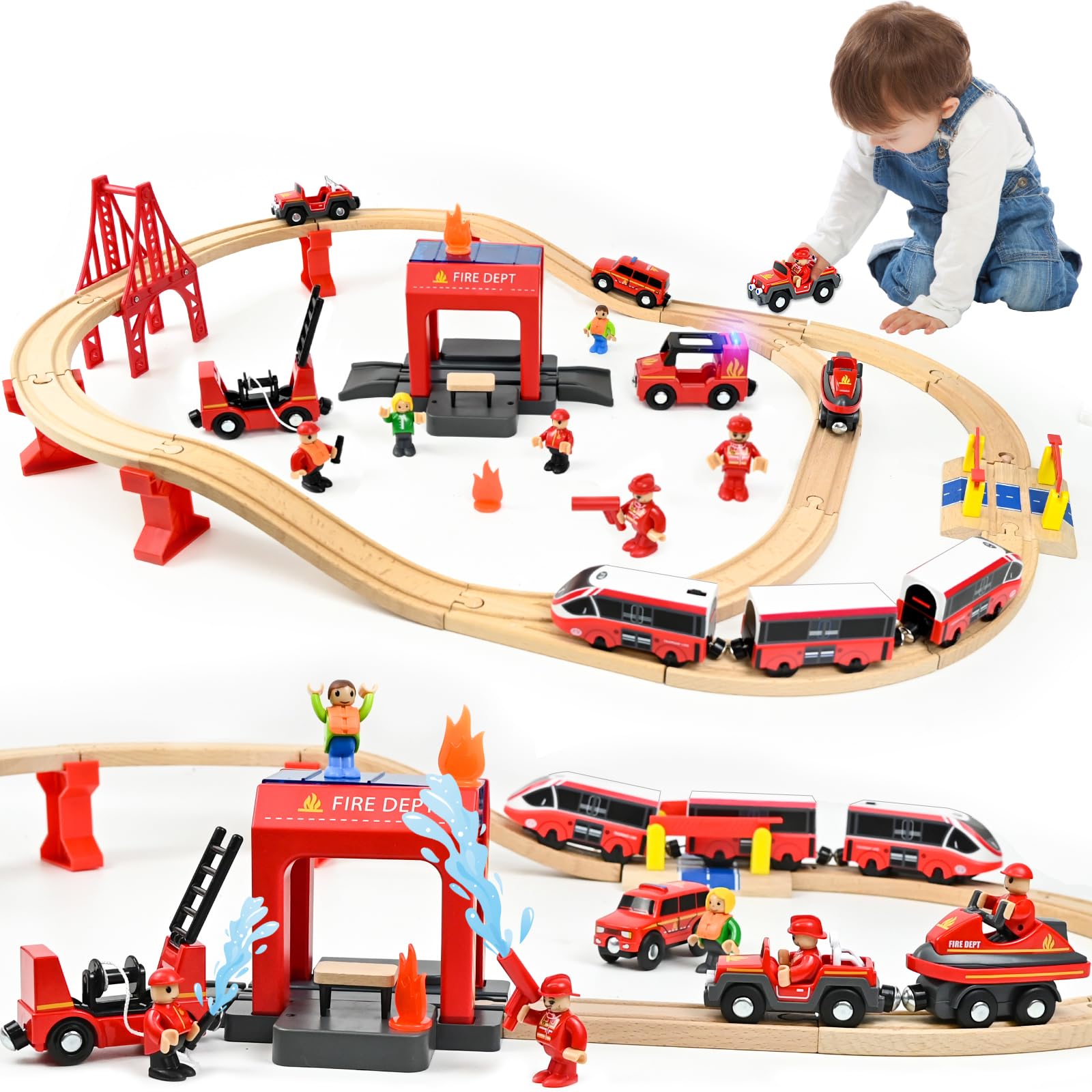 Set 42 Binari RANJIMA Per Treno – Compatibili Con Marchi Leader, Dritti, Curvi E Flessibili