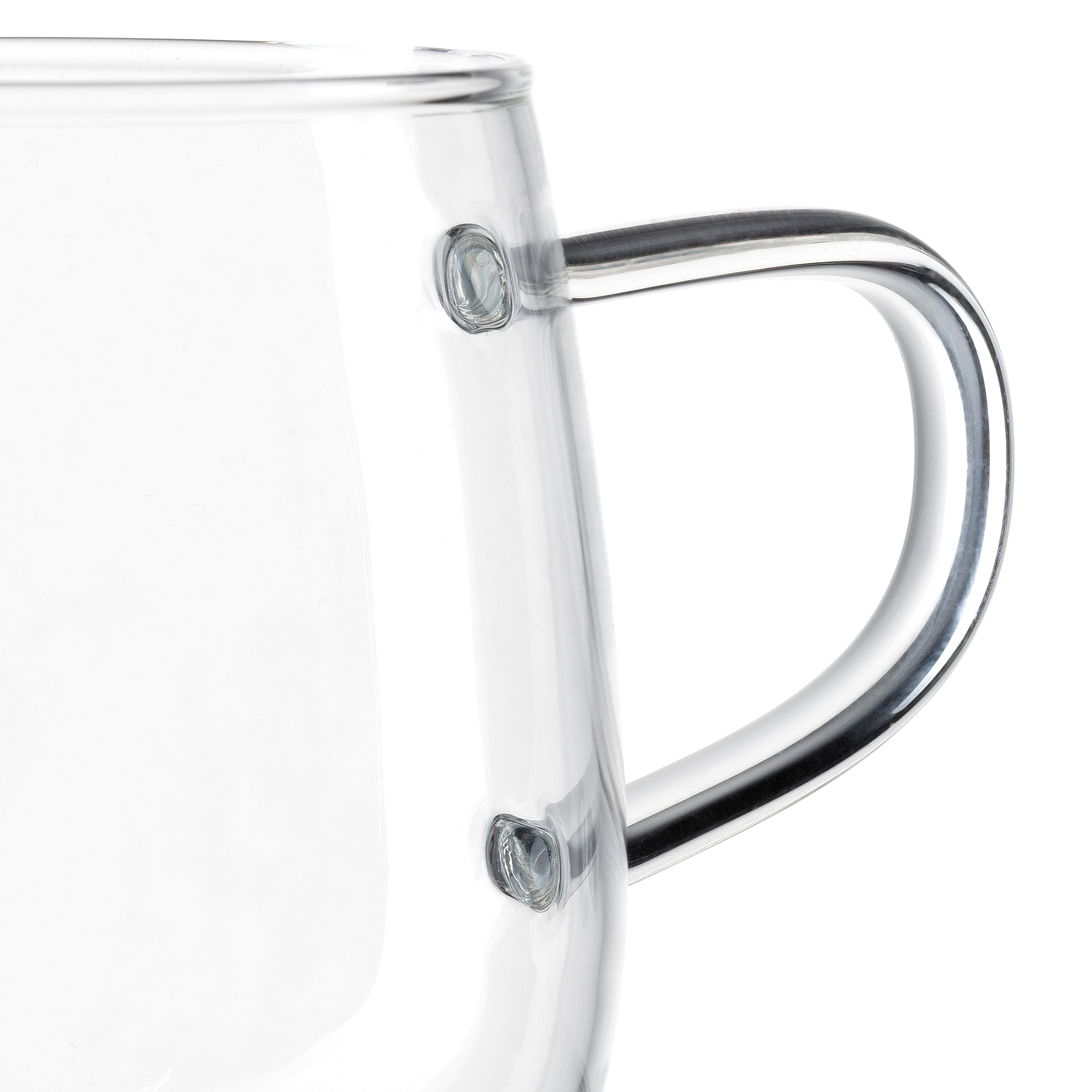 LEONARDO HOME Tè per Te Set di 4 tazze da tè in vetro borosilicato a pareti spesse, realizzate a mano, capacità 450 ml, lavabili in lavastoviglie, 4 bicchieri da tè trasparenti, 077385
