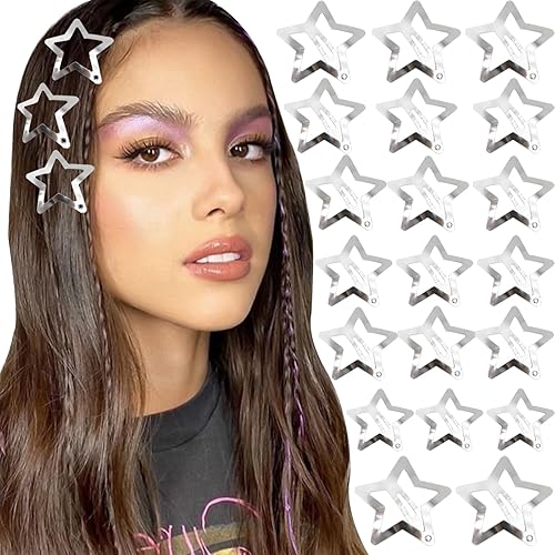 NAISKA Pinzas para el cabello con diseño de estrella negra, antideslizantes, accesorios para niñas y mujeres (12 unidades)