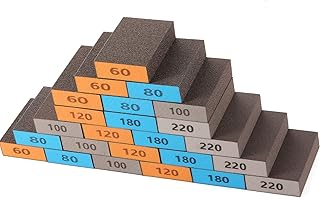 24 Pack Sanding Sponge, MAPRIAL Wet Dry Sanding Blocks 60 80 100 120 180 220 Grit Coarse/Medium/Fine Assortment Washable and Reusable Sand Foam Sander Sponges for Wood, Metal, Drywall, Polishing, Pot