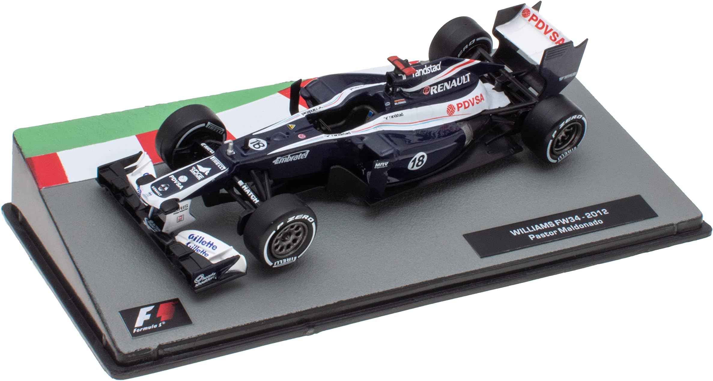 OPO 10 - Miniature car Formula 1 1/43 Compatible with Williams FW34 - Pastor Maldonado - 2012 - F1 FD090
