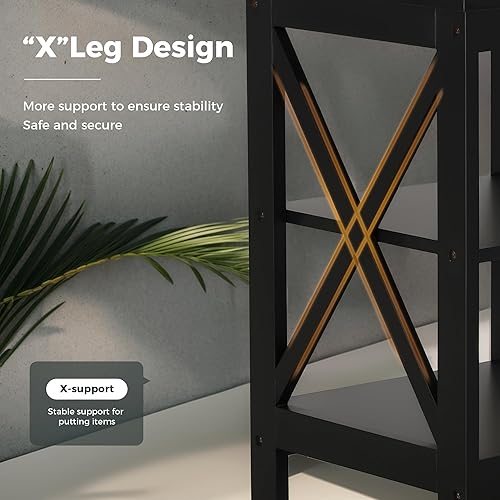 Miniatura 5 de MAISON ARTS Mesa auxiliar con estación de carga mesita de noche con cajón mesa auxiliar con puertos USB y tomas de corriente para sala de estar