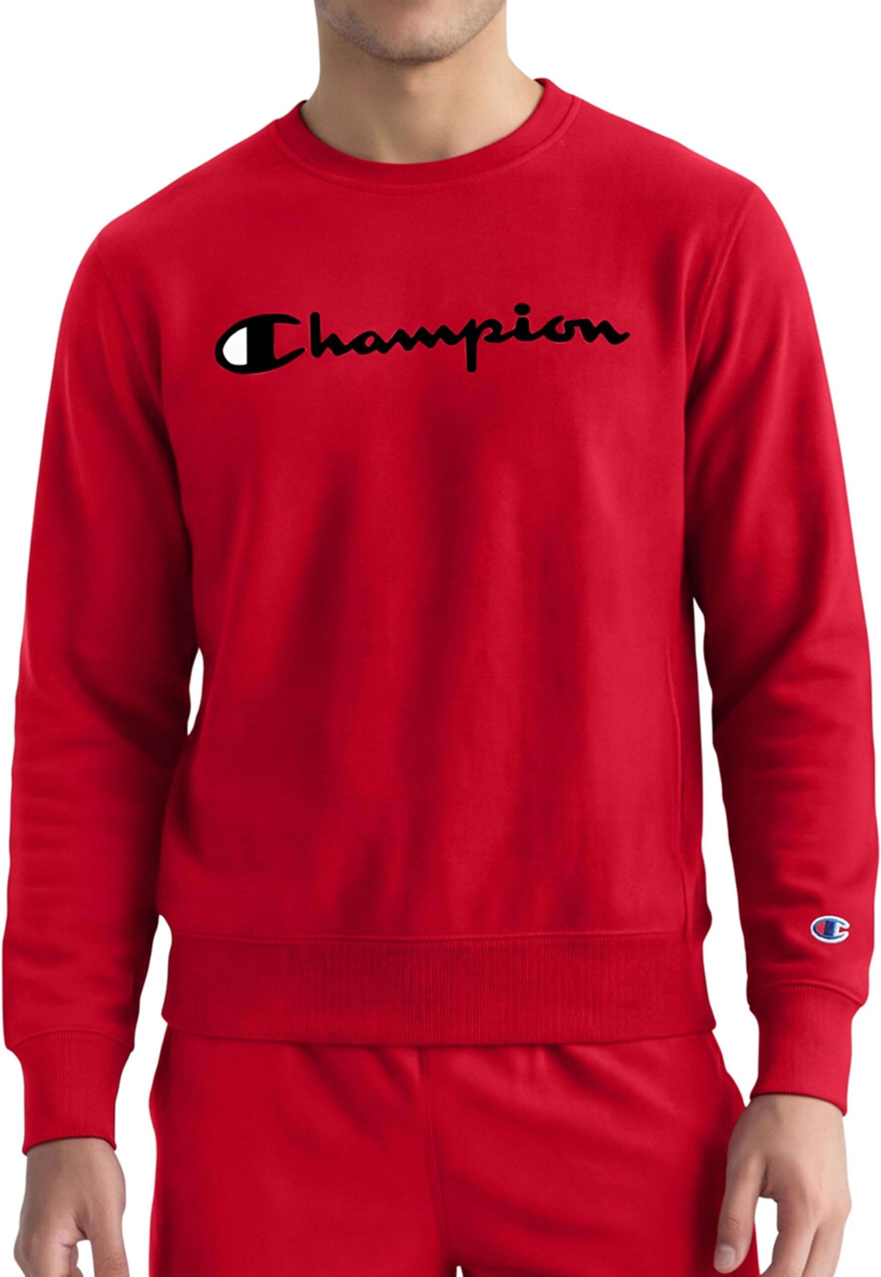 mens Graphic Powerblend Fleece Crew Sweatshirt