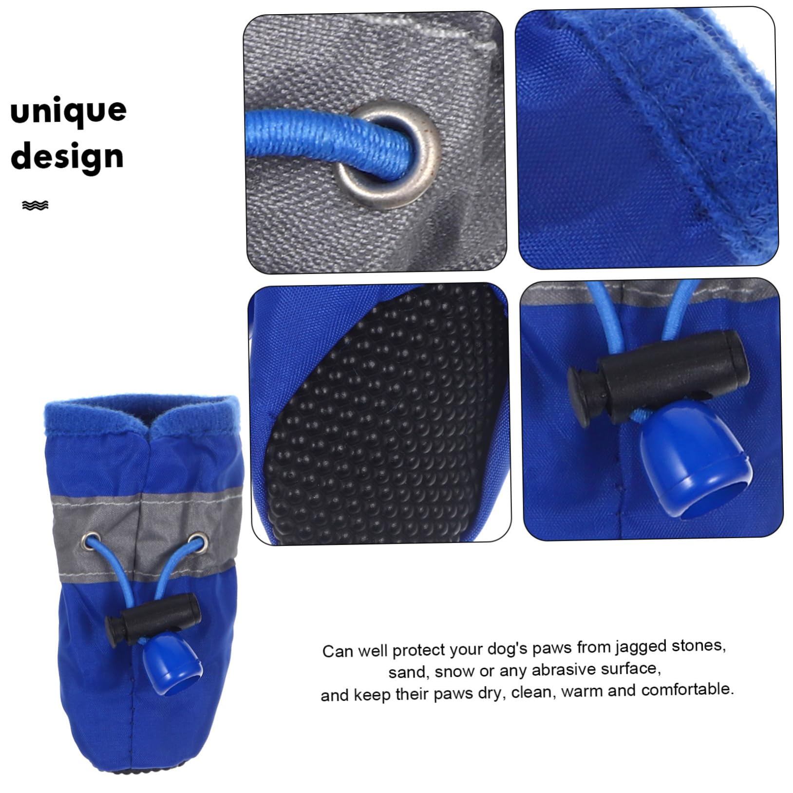 Baluue Lot de 4 bottes de neige pour chien - Bottes de pluie pour protéger les pattes - Chaussures pour chien - Chaussures pour chien de grande race - Bottes de neige d'été pour petite fille
