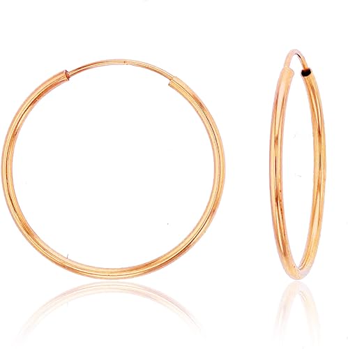 Solid 14K Yellow or White or Rose Gold 1mm Tube Cartilage Endless Flex Hoop Earrings Huggies Hoops for Women Teens & Girls Hypoallergenic