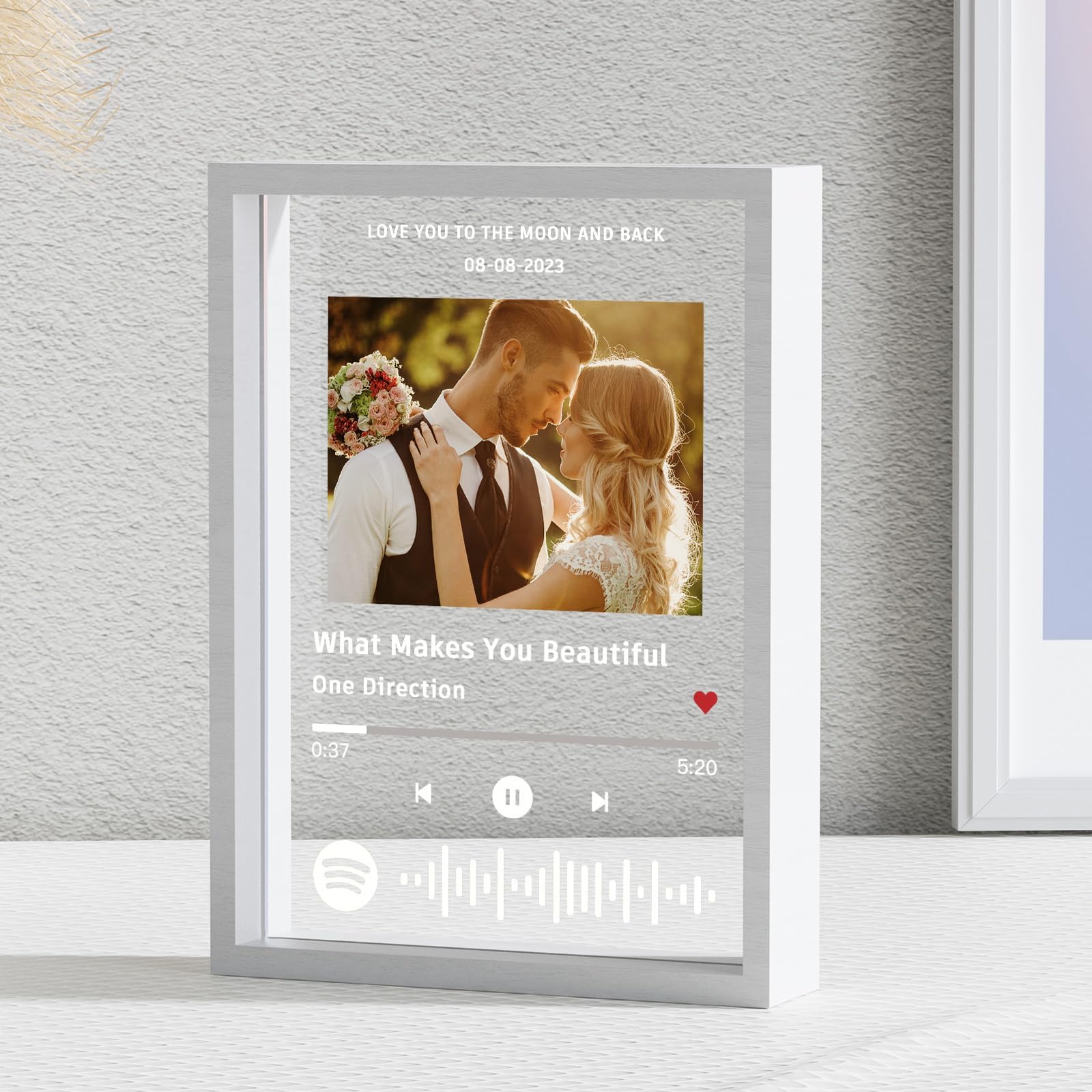witfox Personalized Spotify Plaque with White Frame