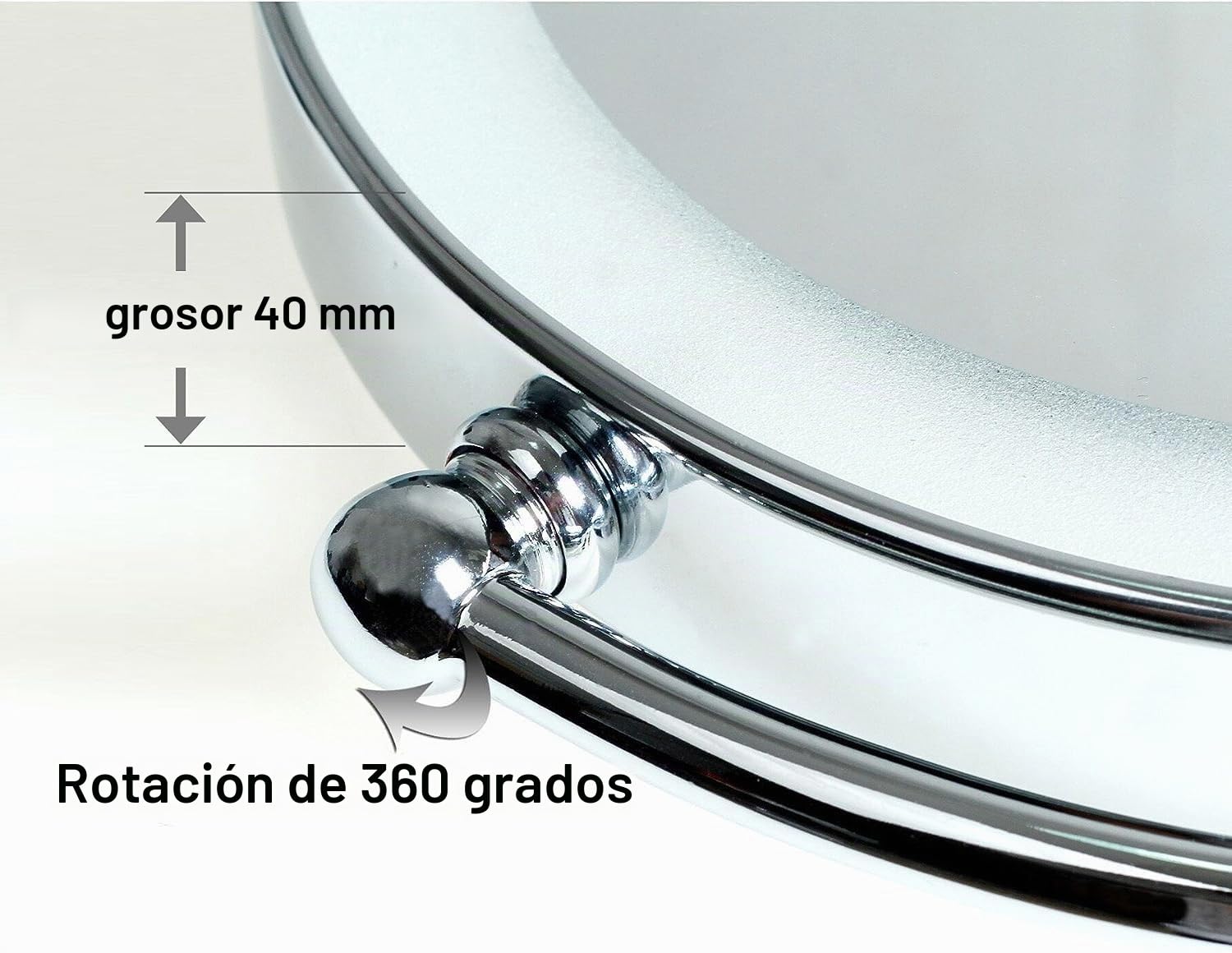 LED Cosmética Espejo 8,5 Pulgadas 7X Aumentos, Maquillar Espejo de Pared con Luz y Brazo Articulado, Enchufe Español, Plegable Espejos para Baño, Cara Doble: Estándar + 7X Aumentos. KXD3129-7x