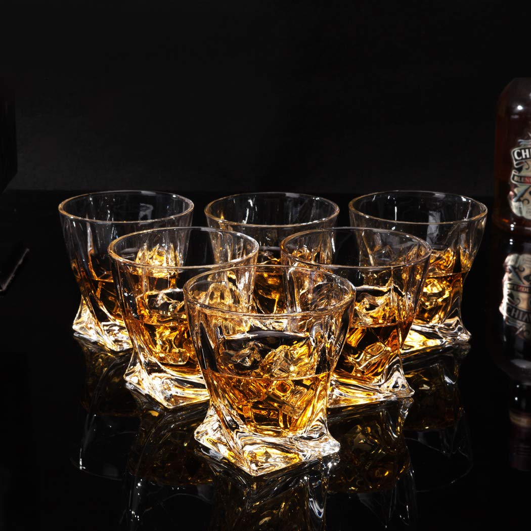 KANARS 6 Pezzi Bicchieri da Whisky, Bicchiere Cocktail e Whiskey Cristallo, Bellissimo Regalo, 300 ml