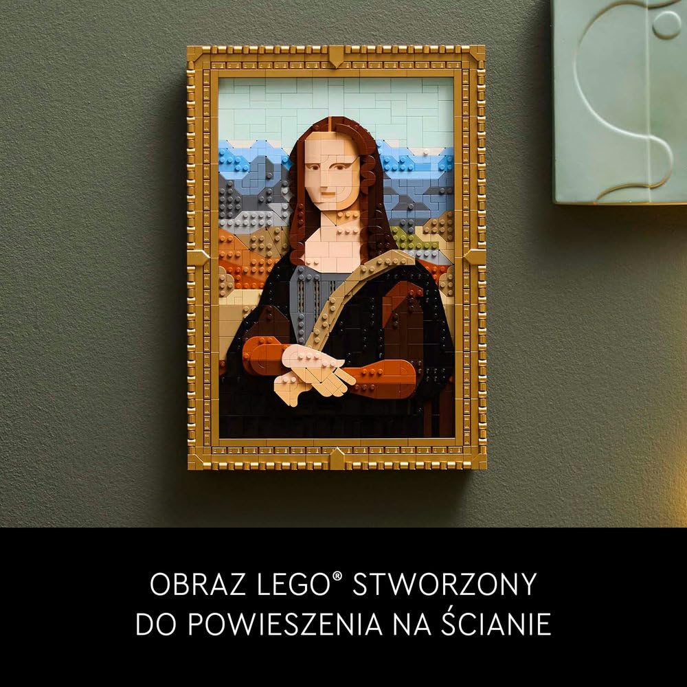 LEGO Art Mona Lisa 31213 | Obraz z klocków, zestaw konstrukcyjny dla dorosłych, prezent dla fana sztuki, dla kobiet i mężczyzn, 1503 elementy