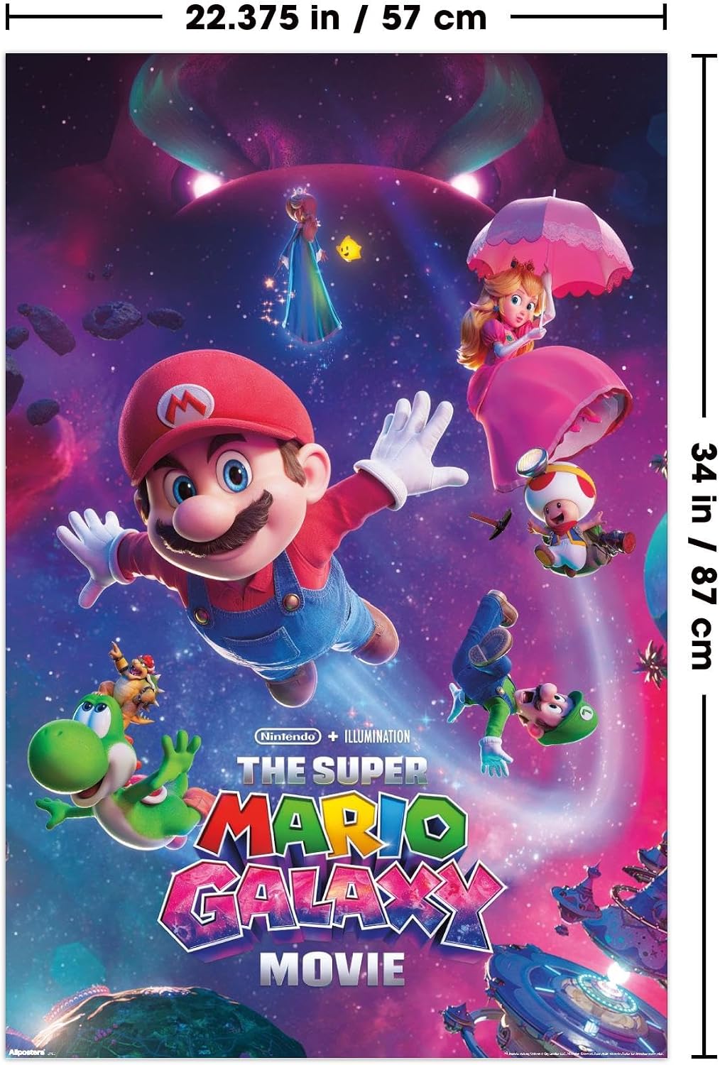 Nintendo The Super Mario Galaxy Movie (2026) - Key Art Wall Poster, 34L" x 22.4W", Unframed Version
