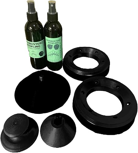 SpinBusterz Bowling Ultimate Kit 2-Spinner Stands ManoTaladro Lijadora Pulidora Combo, y una botella de limpiador de bolas y solo botella de spray