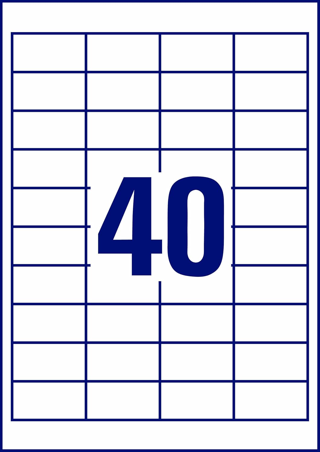 AVERY Zweckform LR3657 Recycled Labels (4,000 Adhesive Labels, 48.5 x 25.4 mm on A4, 100% Recycled Paper, Individually Printable, Self-Adhesive Stickers), 100 Sheets, Natural White