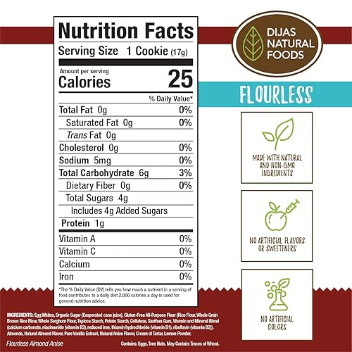 Miniatura 2 de DIJAS Natural Food s, sin harina que contiene gluten, galleta de biscotti sin grasa, ingredientes naturales sin conservantes (5 onzas, anís de
