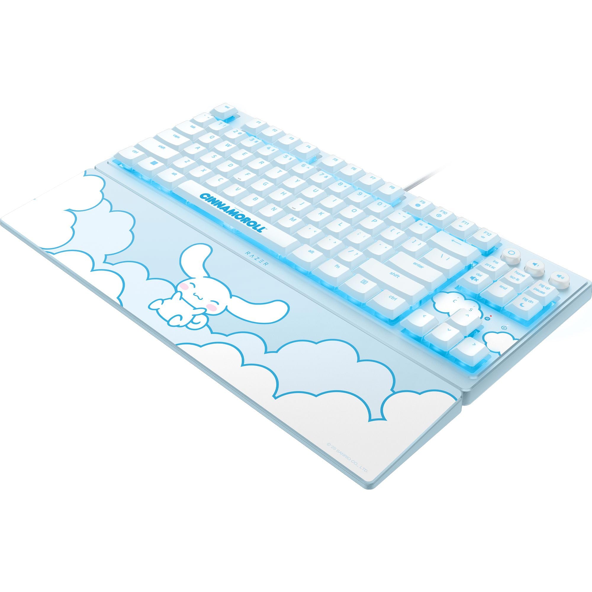 Razer Ornata V3 TKL Gaming Keyboard: Tasti a basso profilo - Interruttori Mecha-Membrana - Copritasti rivestiti UV - Tasti multimediali retroilluminati - Illuminazione RGB a 8 zone - Wrest magnetico