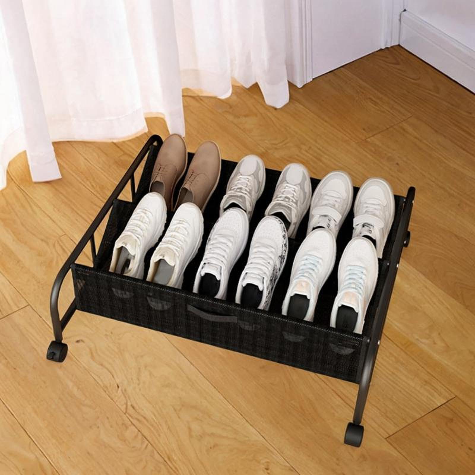 Almacenamiento de Zapatos Debajo de La Cama, Organización del Dormitorio, Ahorro de Espacio, con Ruedas para Debajo de La Cama