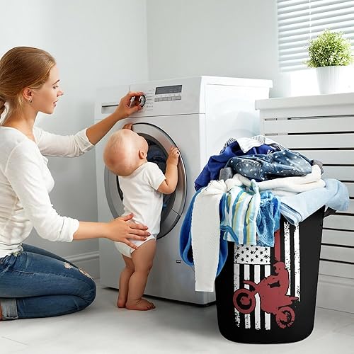 Miniatura 7 de Cesta plegable para ropa sucia con bandera de Estados Unidos, cesta de ropa sucia para dormitorio y baño