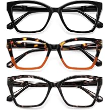 3Pack Reading Glasses for Women-Blue Light Blocking Readers Fashion Cat Eye Eyeglasses Spring Hinge