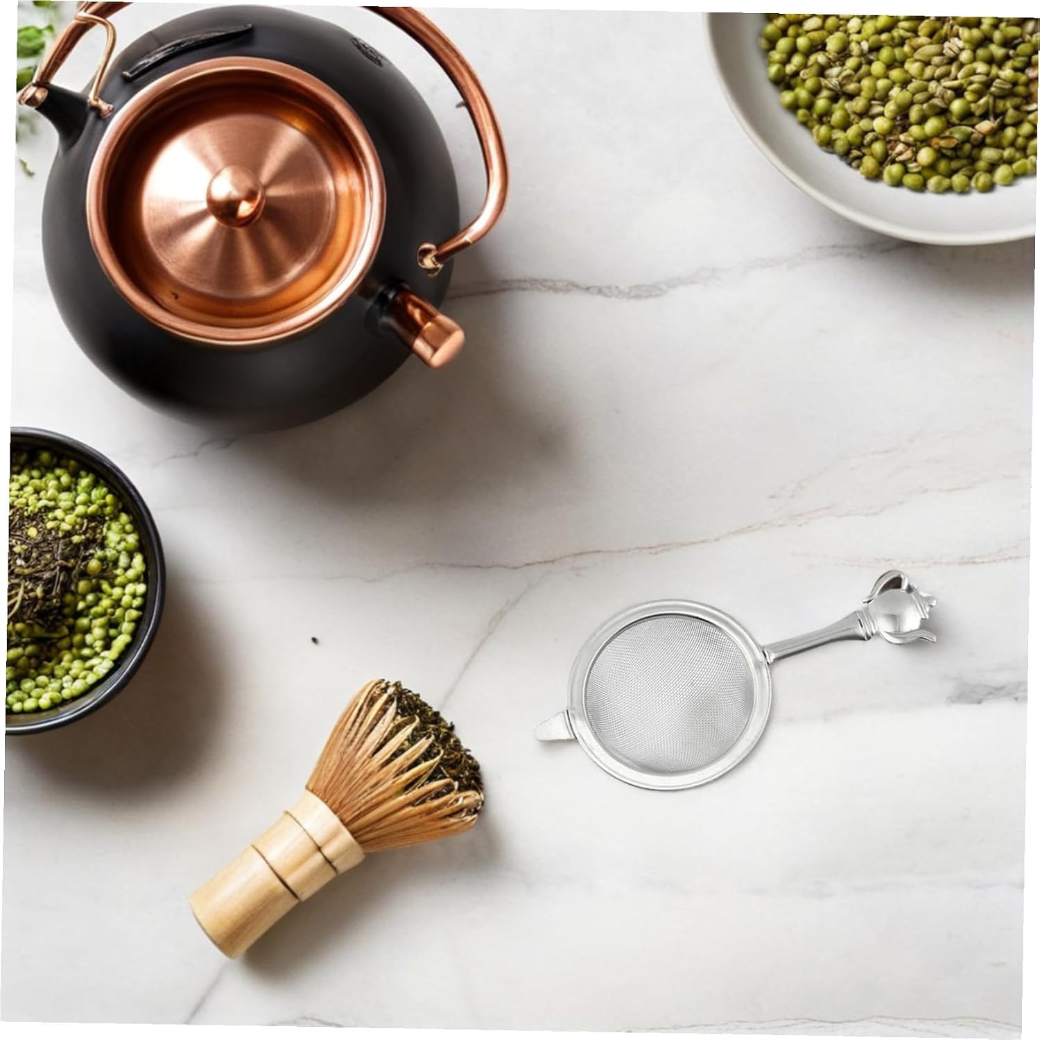 LABRIMP Metal Tea Strainer Large 6.5cm Handheld Fine Mesh Tea Filter Stainless Steel Loose Leaf Infuser for Household