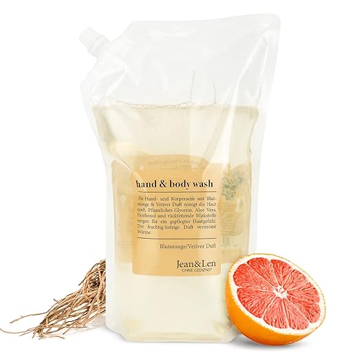 Jean & Len Hand & Body Wash Blutorange & Vetiver, reinigt und pflegt