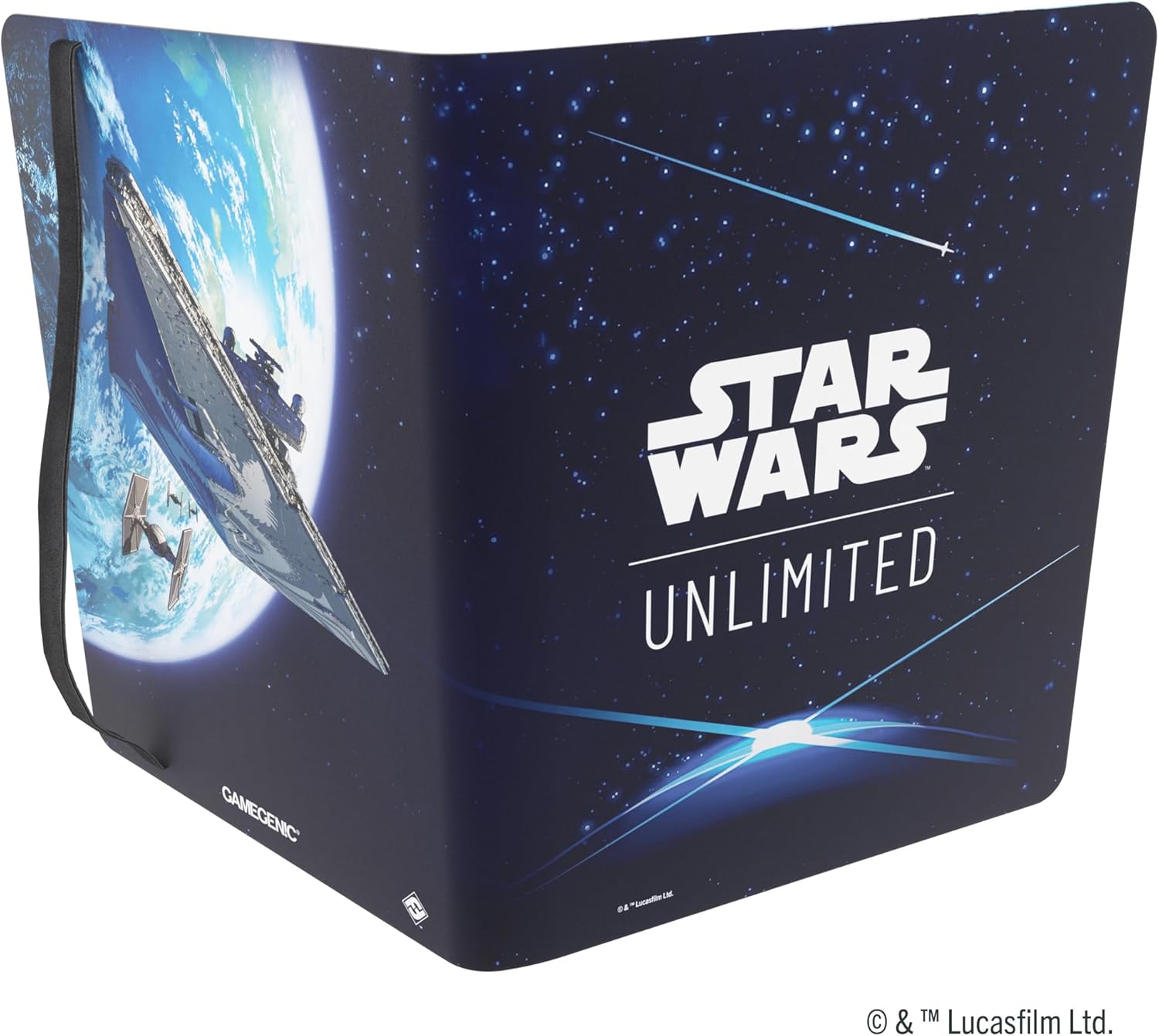 Star Wars: Unlimited Casual Album 18-Pocket - Holds 360 Double-Sleeved Cards – Side-Loading Pockets & Elastic Strap – Officially Licensed Accessory, Card Back Blue Design, Made by Gamegenic