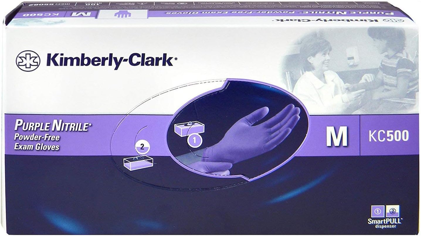 55082 Med Purple Nitrile Gloves100/Box6milpf