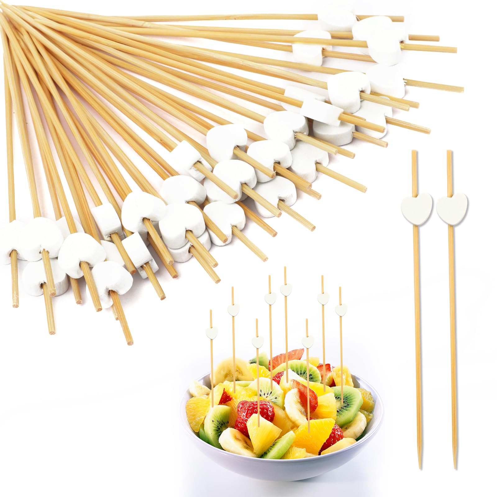 Hopton 100 Pcs Cocktail Sticks, 4.7 inch Bamboo Cocktail Picks