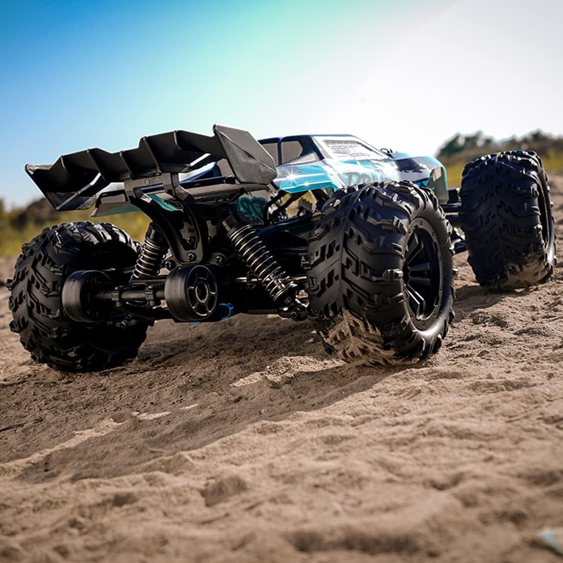 70 Km/h Rc Buggy Z Silnikiem Bezszczotkowym, Metalowym Podwoziem Z Napędem Na 4 Koła I Pustymi Oponami Terenowymi, Bezstopniową Zmianą Biegów W Terenie, światłami Led Do Szybkich Wyścigów (Blue)