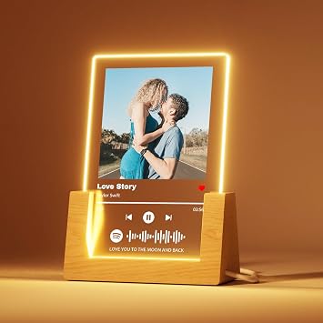 Spotify لوحة هدايا شخصية له لها - Spotify إطار الصورة هدايا مخصصة لصديقة صديقها - لوحة أغنية مع هدايا صورة للأزواج - 4 x6in