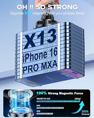 Miniatura 6 de Para Qi2 15W MagSafe Cargador de montaje de coche RGB luz, refrigeración por hielo, cargador inalámbrico magnético para coche, soporte de teléfono,