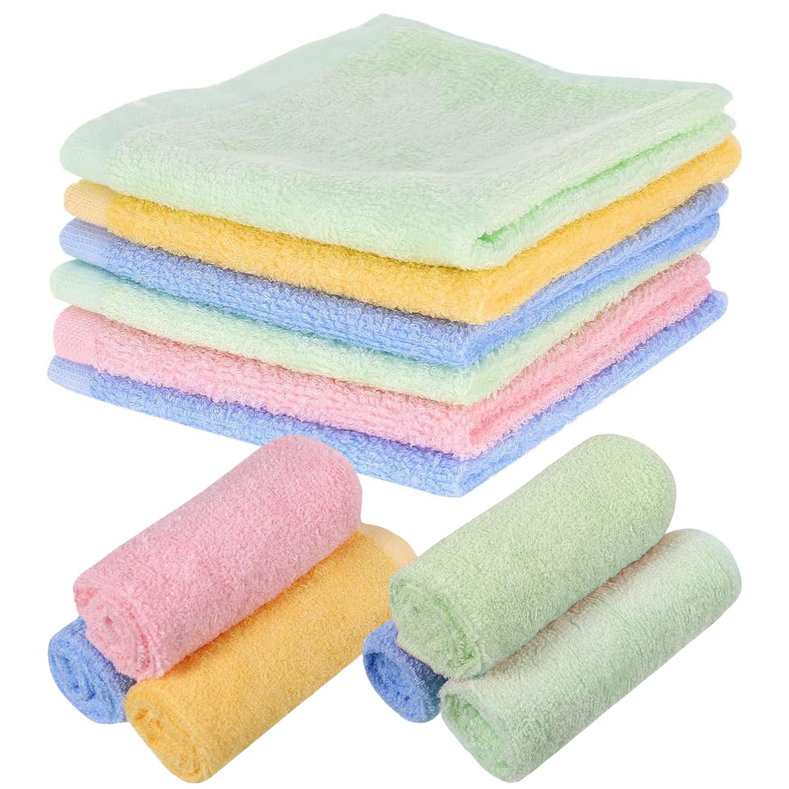 YFHUVB 6PCS Flannel Face Cloth, Bamboo Face Cloths, 30x30cm Baby Flannels