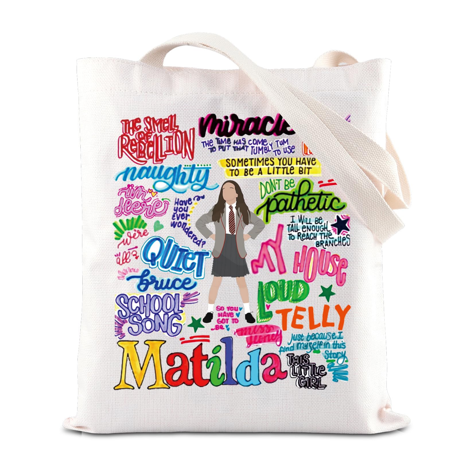 FOTAP Matilda Musical Theatre Gift Tote Bag Broadway Drama Bag