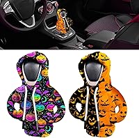 Vista 1 de Funda para palanca de cambios de coche de Halloween, 2 piezas, accesorios interiores automotrices, pomos de cambio, camisa con capucha de moda