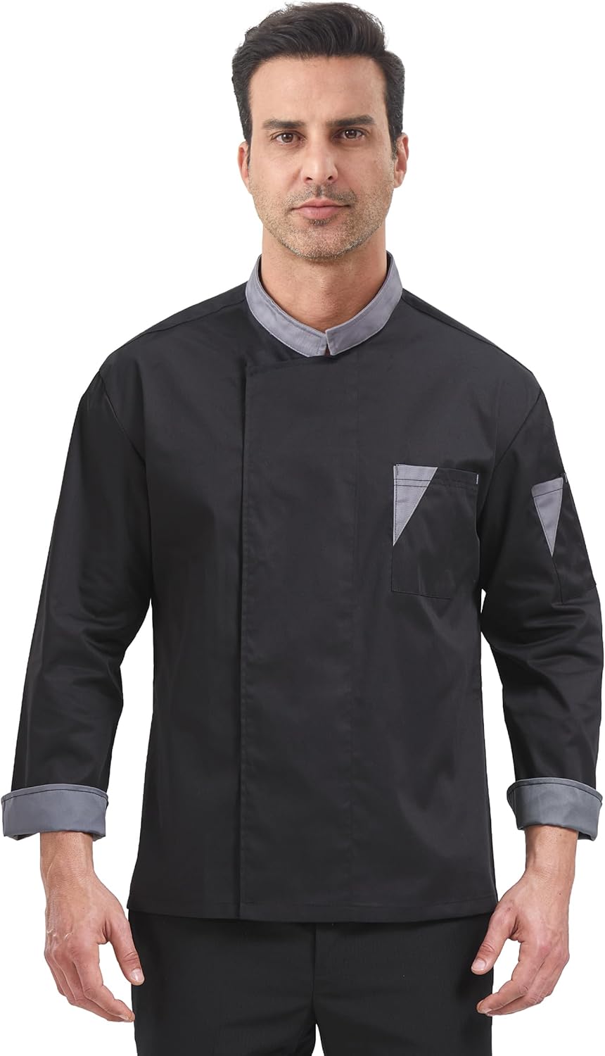 Nanxson Unisex Chef Coat Men Snap Jacket Long/Short Sleeve Restaurant Kitchen Hotel Uniform CFM0089