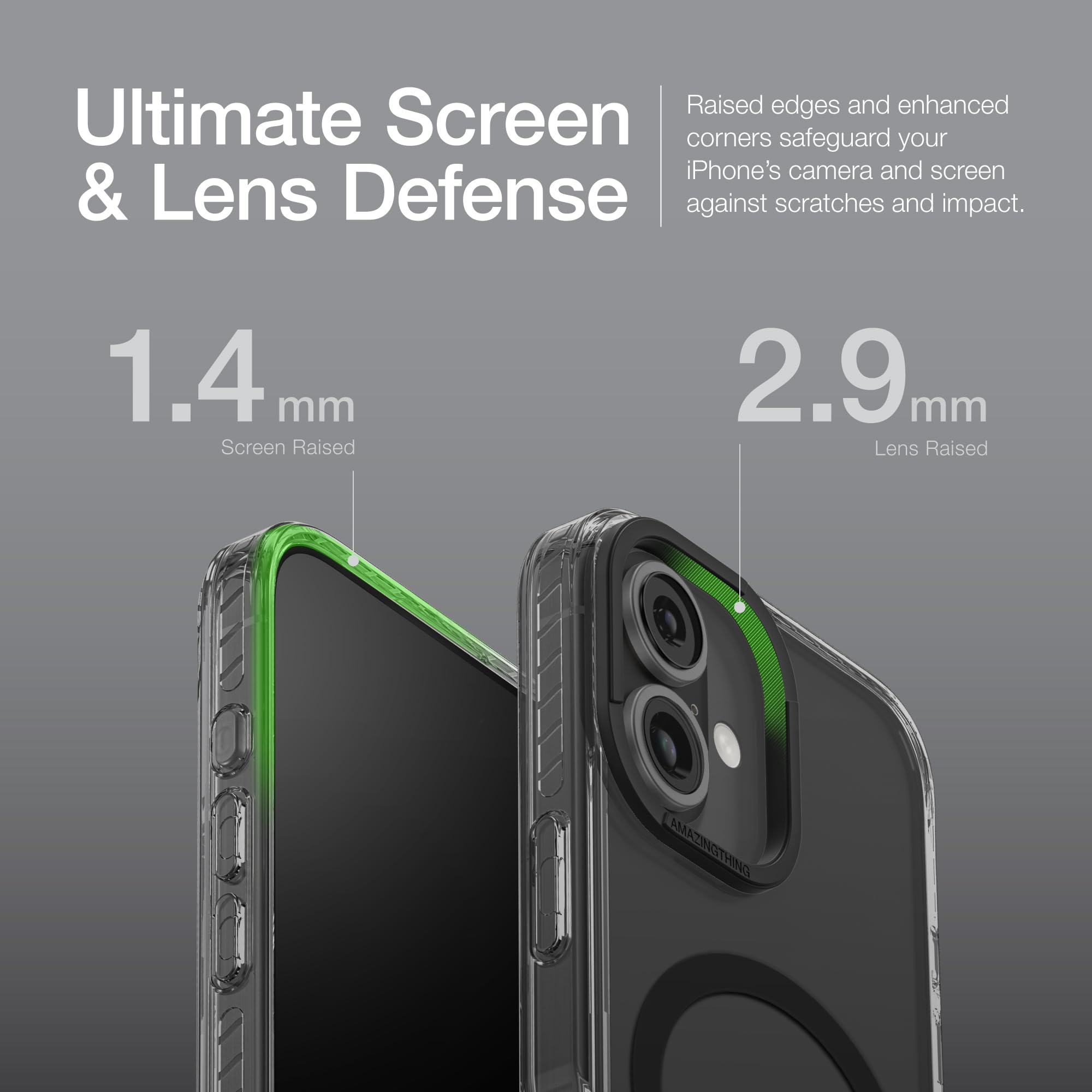AMAZINGthing Custodia per 17 Pro Max [Titan Pro], compatibile con accessori, a prova di caduta, custodia magnetica per telefono, protezione di grado militare, anti ingiallimento, trasparente, nero