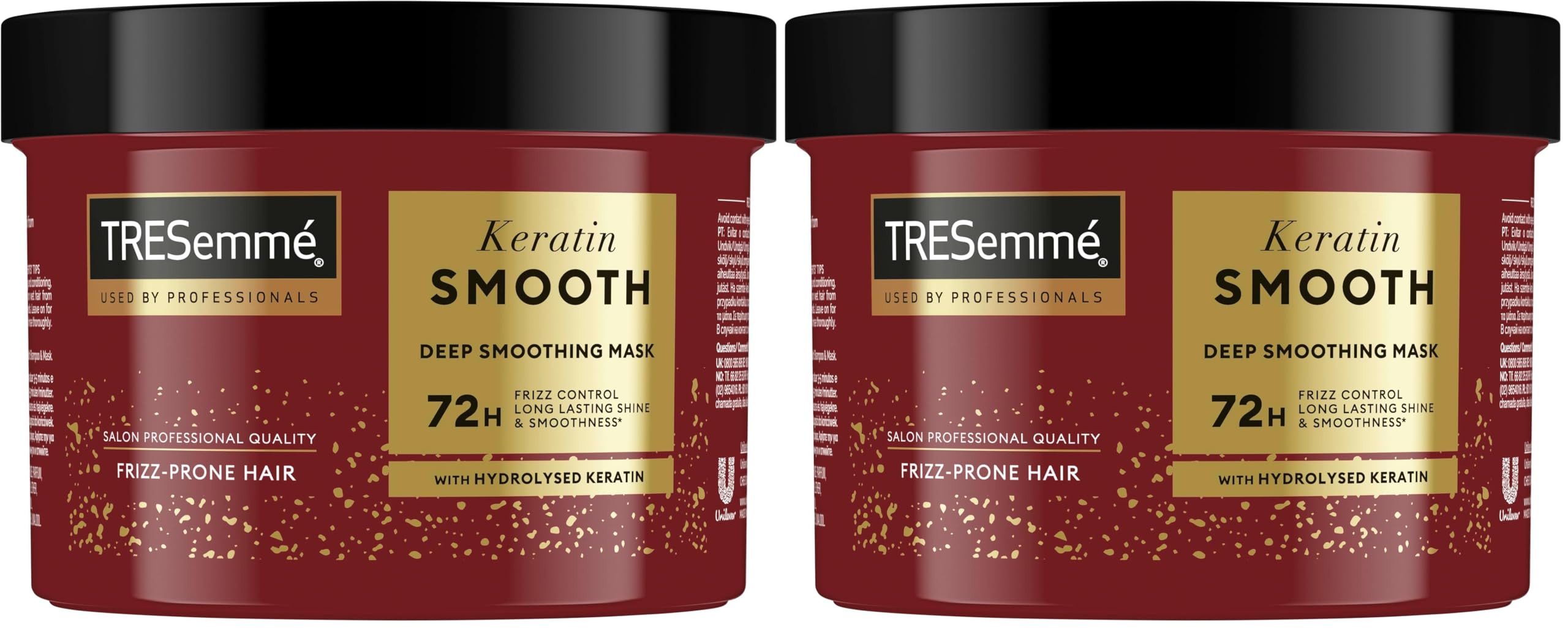 Keratin Smooth Deep Smoothing Mask rinse-out hair treatment with hydrolysed keratin for soft, shiny, frizz-free hair 440 ml (Pack of 2)