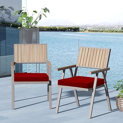 Miniatura 7 de Cozyide Cojines para sillas de exterior, cojines de asiento de patio impermeables con correas ajustables, cojines cuadrados para sillas de patio