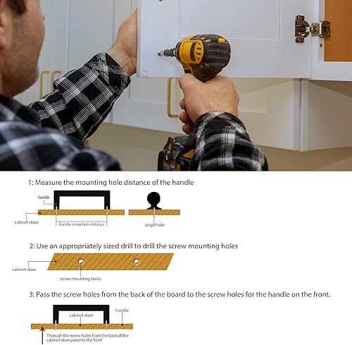 Miniatura 4 de Paquete de 20 manijas negras de gabinete de cocina de 5 pulgadas, tiradores de cajón de acero inoxidable 304 negro mate para casas rodantes,