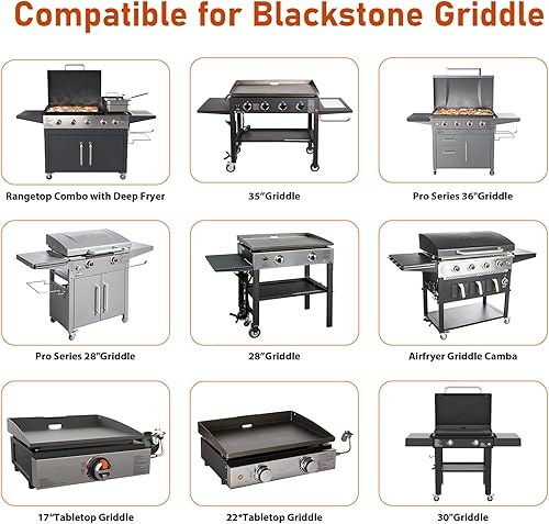 Miniatura 4 de Paquete de 50 accesorios para plancha Blackstone  Forros de taza de grasa compatibles con plancha Blackstone 5017, bandeja de goteo desechable de