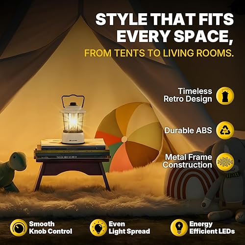 Miniatura 11 de LUXPRO Linterna LED retro, linterna de emergencia alimentada por batería, resistente al agua, lámpara LED brillante para uso en interiores y