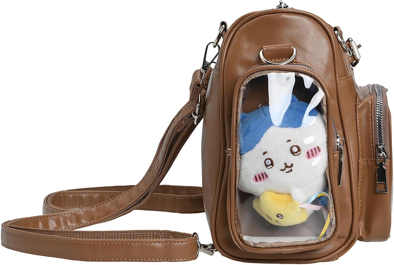 Kawaii Y2k Style Ita Bag - Multi-Purpose Backpack Crossbody Bag Shoulder Bag, 5.9'' Doll & Enamel Pin Display