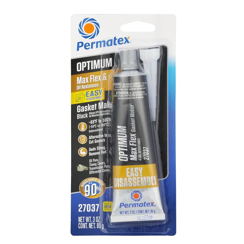 Permatex 27037 Optimum Black Selante de Junta de Silicone para Motor 85 g