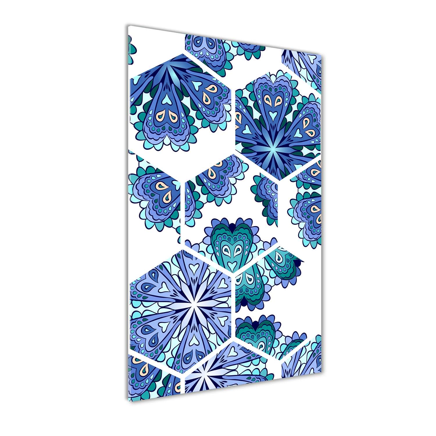 Plan de travail en verre Tulup bleu pour illuminer votre cuisine mandala