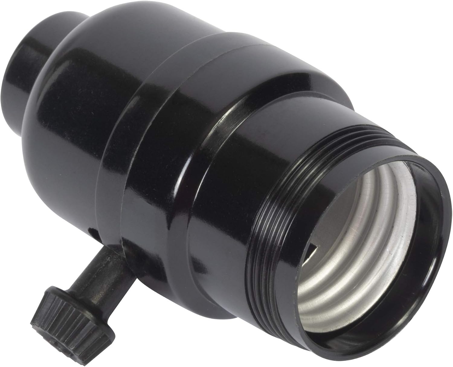 Gardner Bender GLS-80 Turn Knob Activation On/Off Phenolic Shell Socket, Black