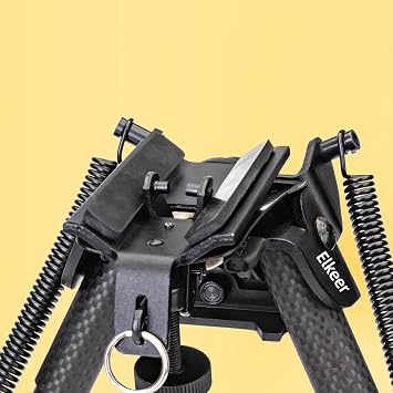 Carbon Fiber Tilting Bipod with Sling Stud Mount and Adjustable Legs