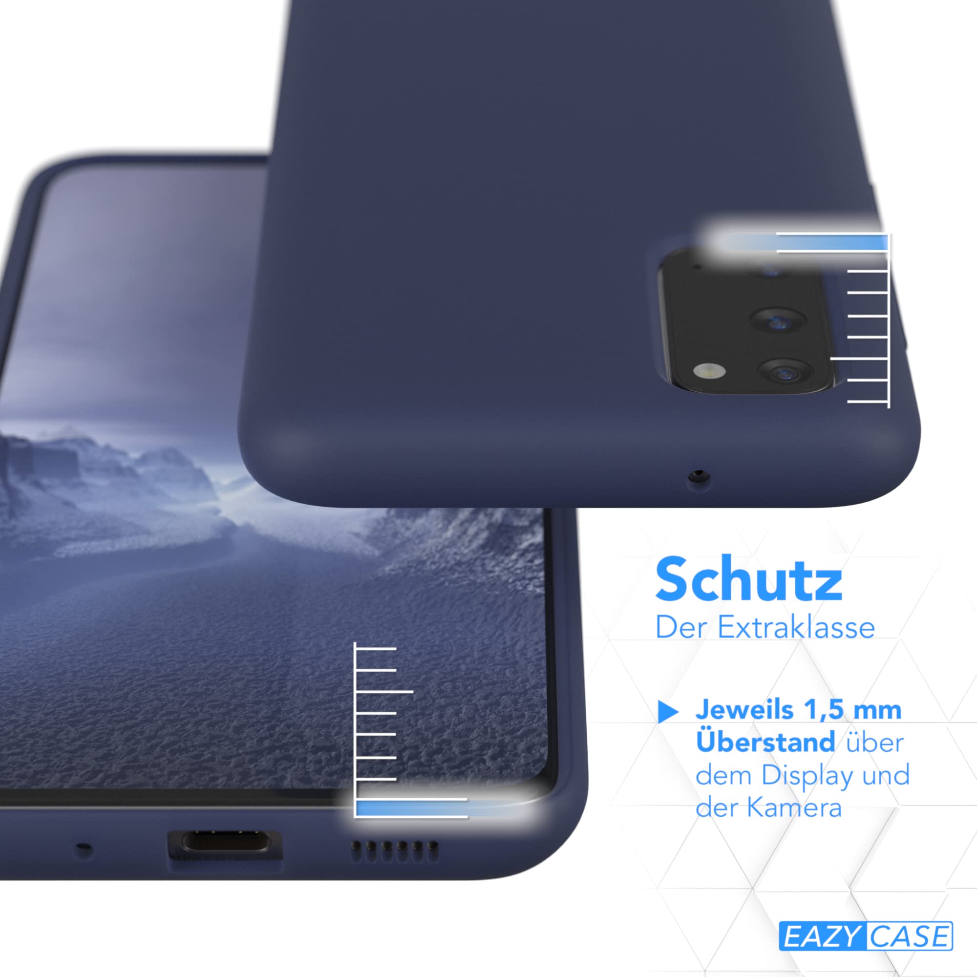 EAZY CASE Silikon-Handyhülle Für Galaxy S20 – Mit Kameraschutz, Microfaser-Inlay & Handykette