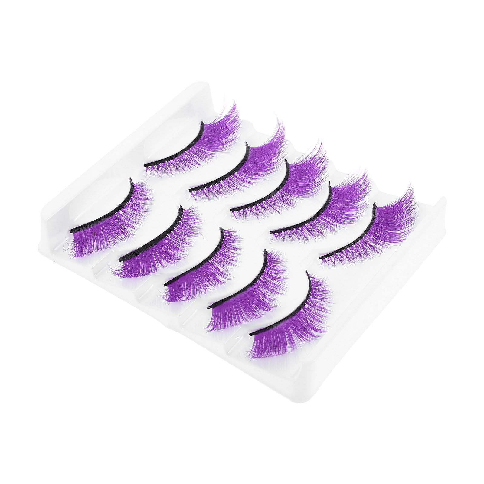 Healvian 25 Paia Set di Ciglia Finte Porpora in Fibra Artificiale Leggere e Riutilizzabili per Trucco da Palcoscenico e Feste di Halloween per Appassionati di Makeup