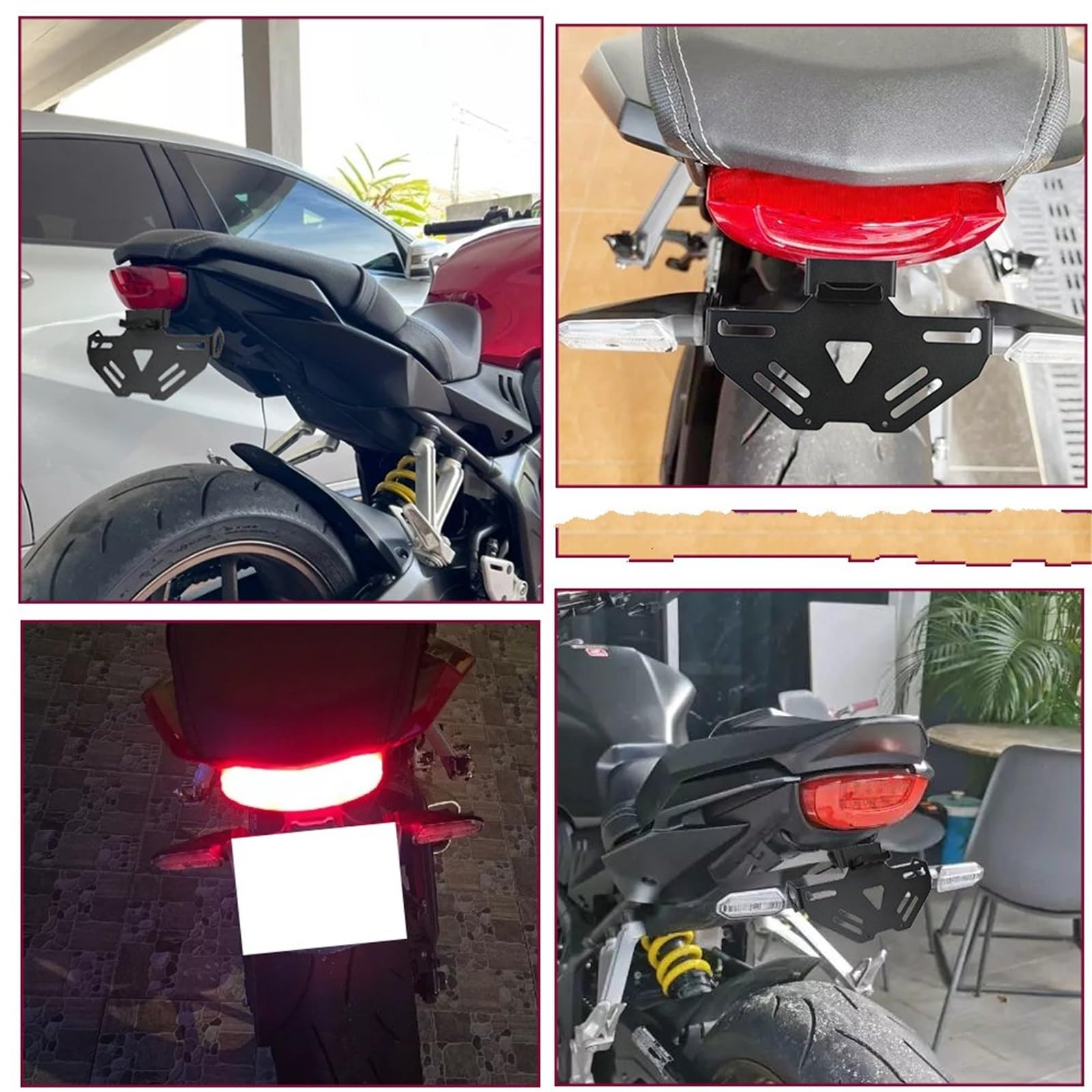 Portatarga Posteriore Moto Per CBR650R CB650R 2024-2025, Con Luce LED Integrata.