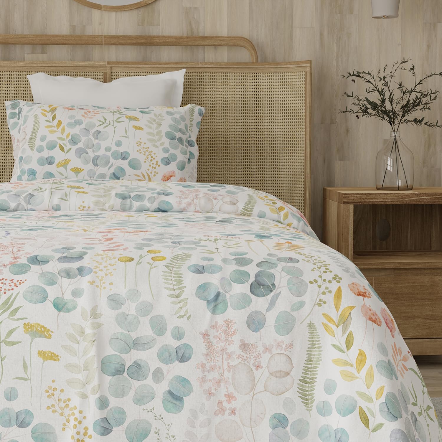 Queen Size Striped Bedsheet Set - Blue & Red -8